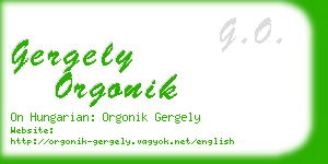 gergely orgonik business card